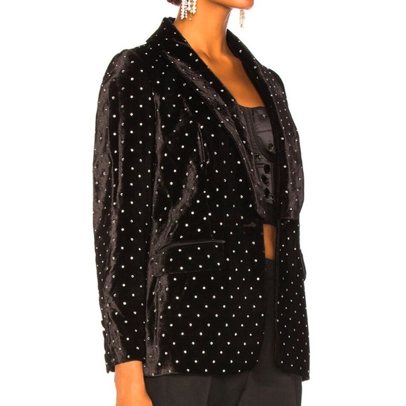 Self Portrait Velvet Diamante Jacket Black - Picture 14 of 15